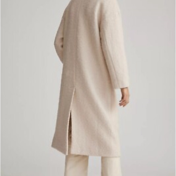 Anthropologie Boucle Wool Cocoon Coat Oversized Double Breasted Cream - Picture 3 of 7